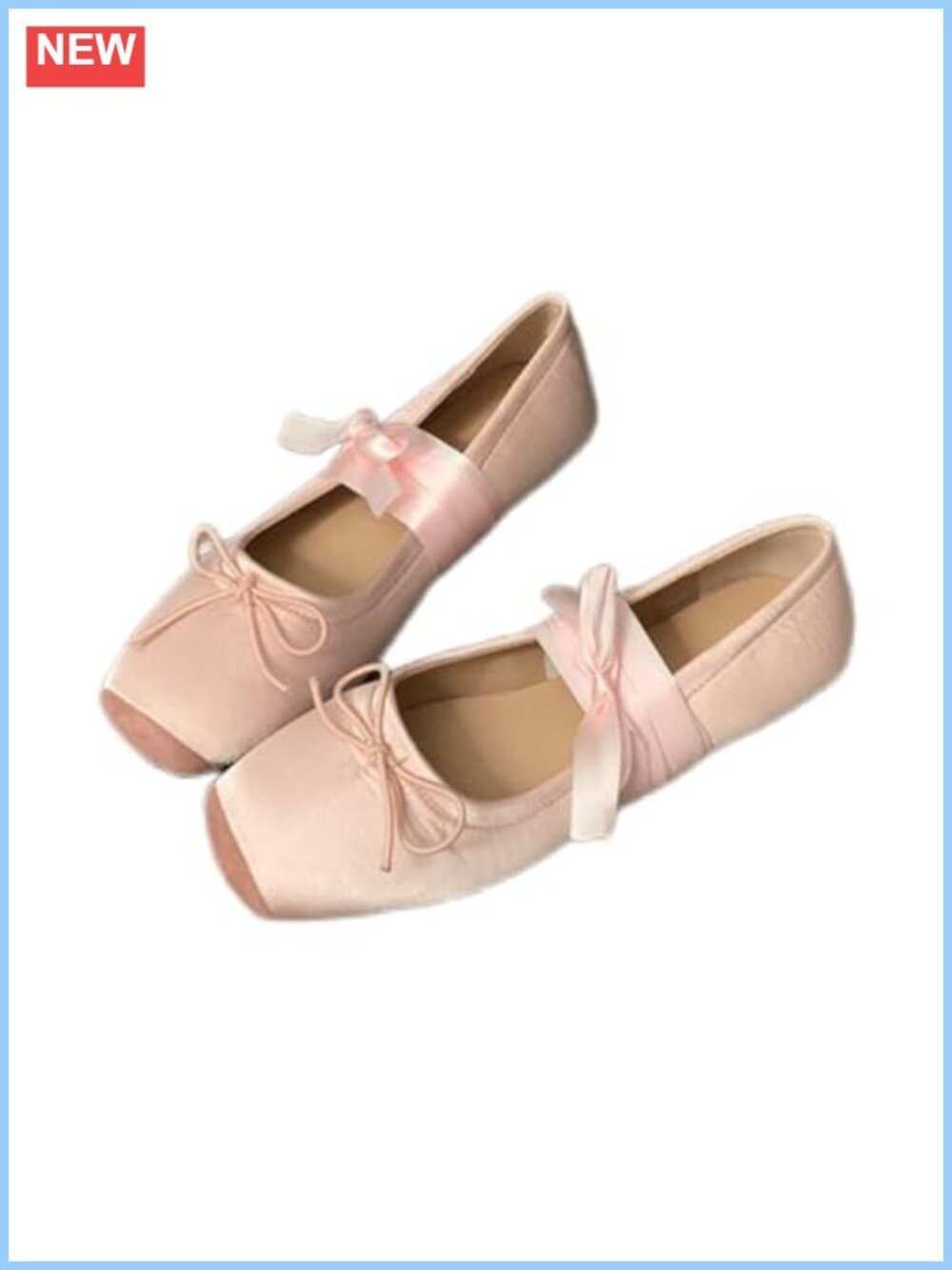 Lace Up Ankle Strap Ballet Flats Floral Square Toe Dressy Women's